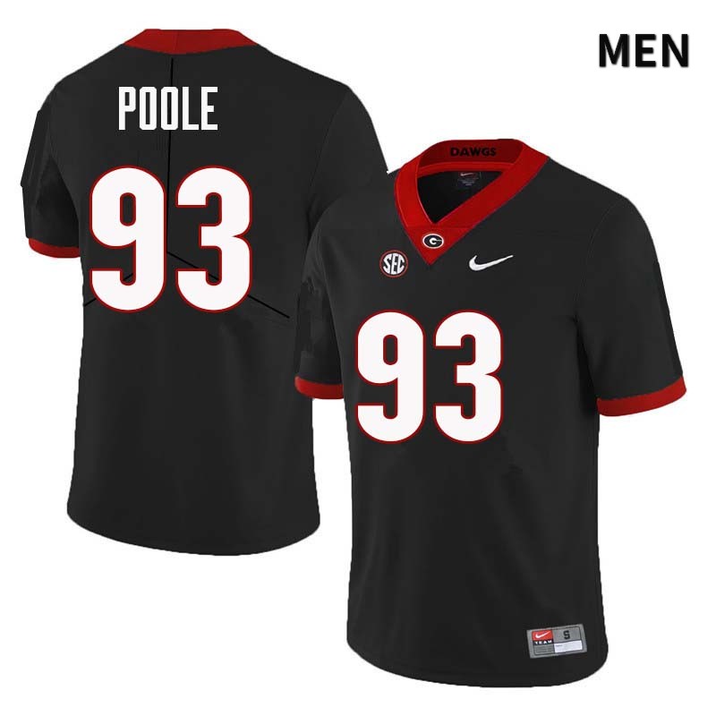 Georgia Bulldogs Men's Antonio Poole #93 Black Stitched College UGA Football Jersey 23FB010LX